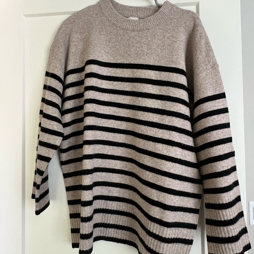 A New Day Oatmeal Striped Knit Sweater